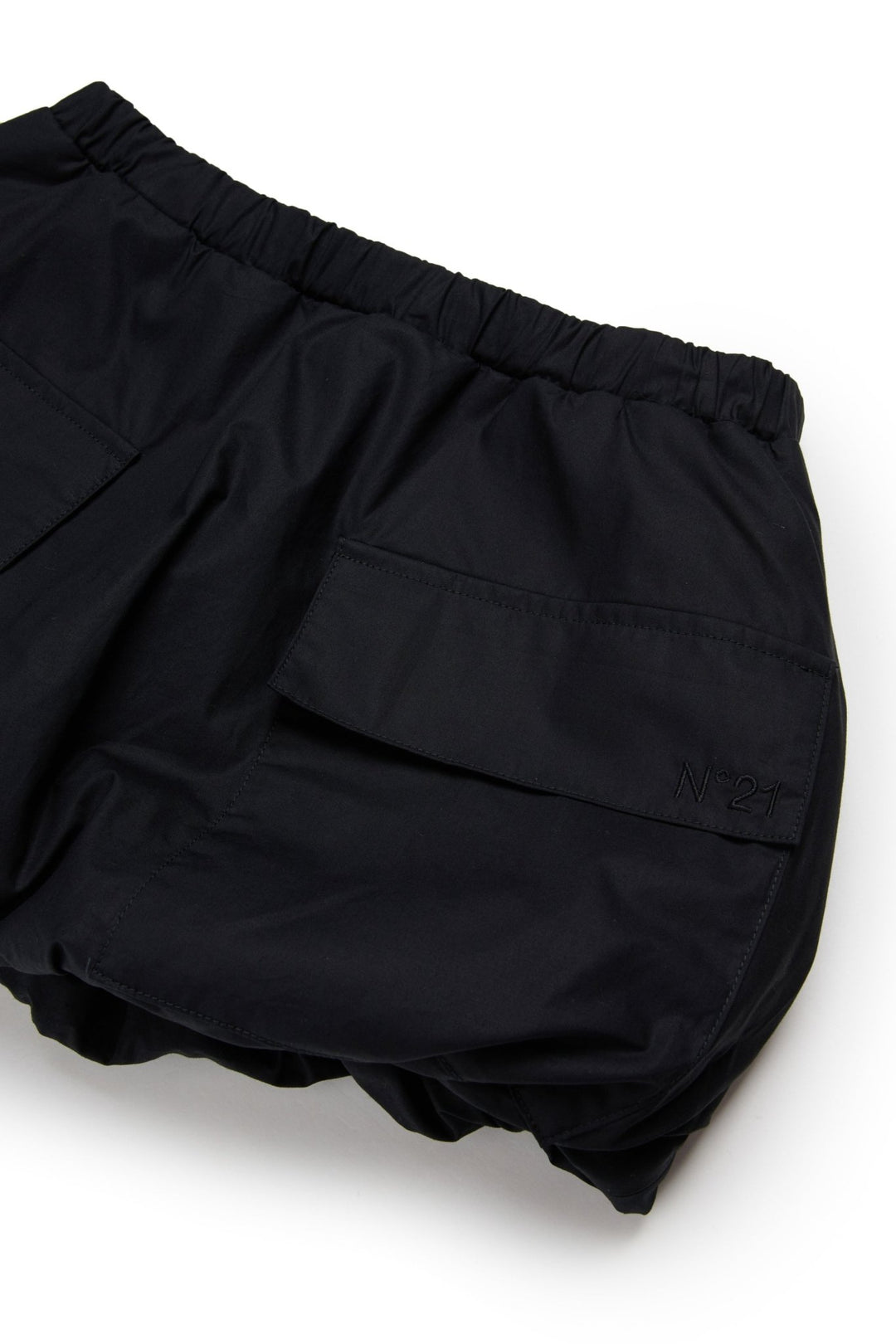 SHORT BUBBLE SKIRT WITH CARGO - Black - Posh New York