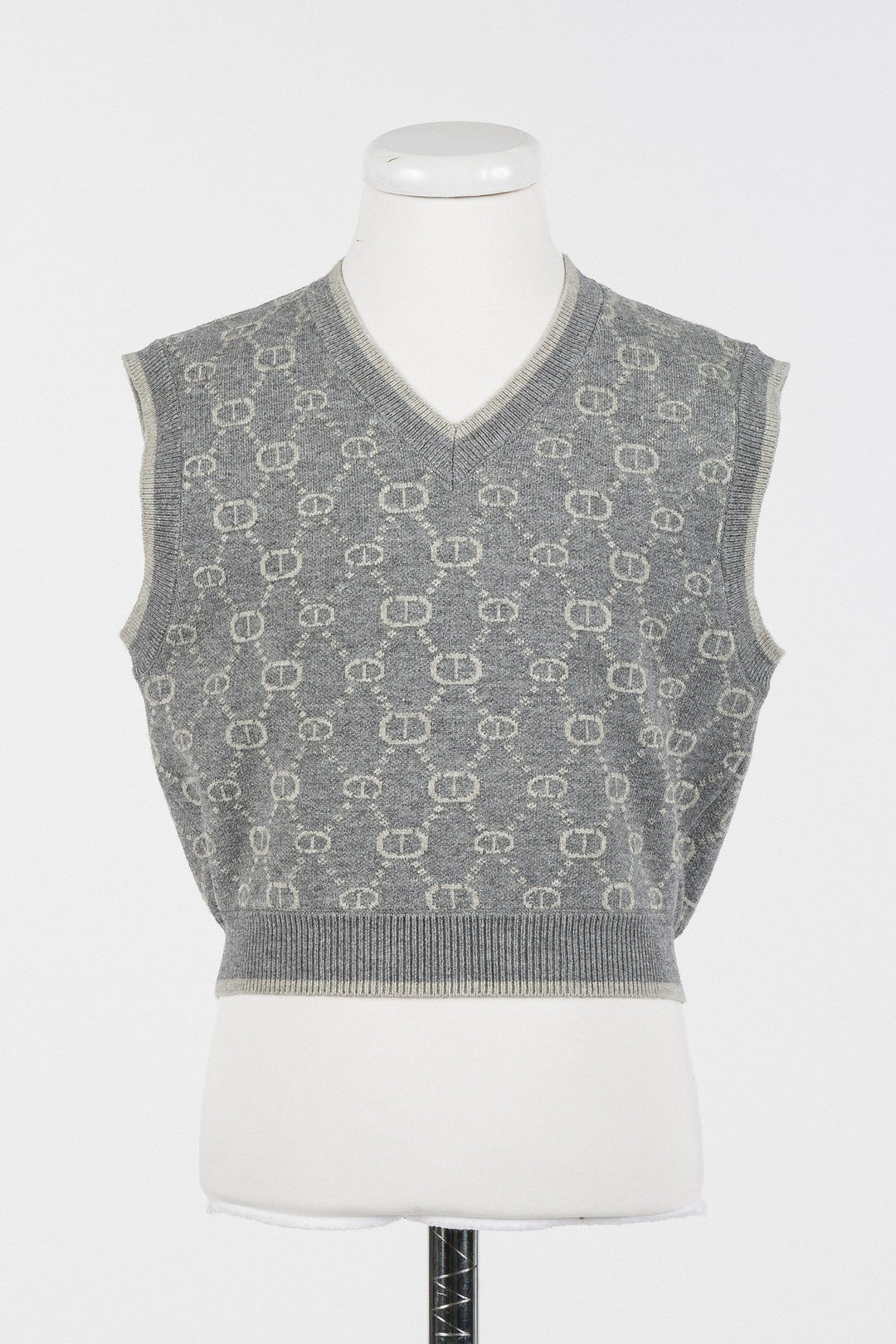 Short Knit Vest - Grey - Posh New York
