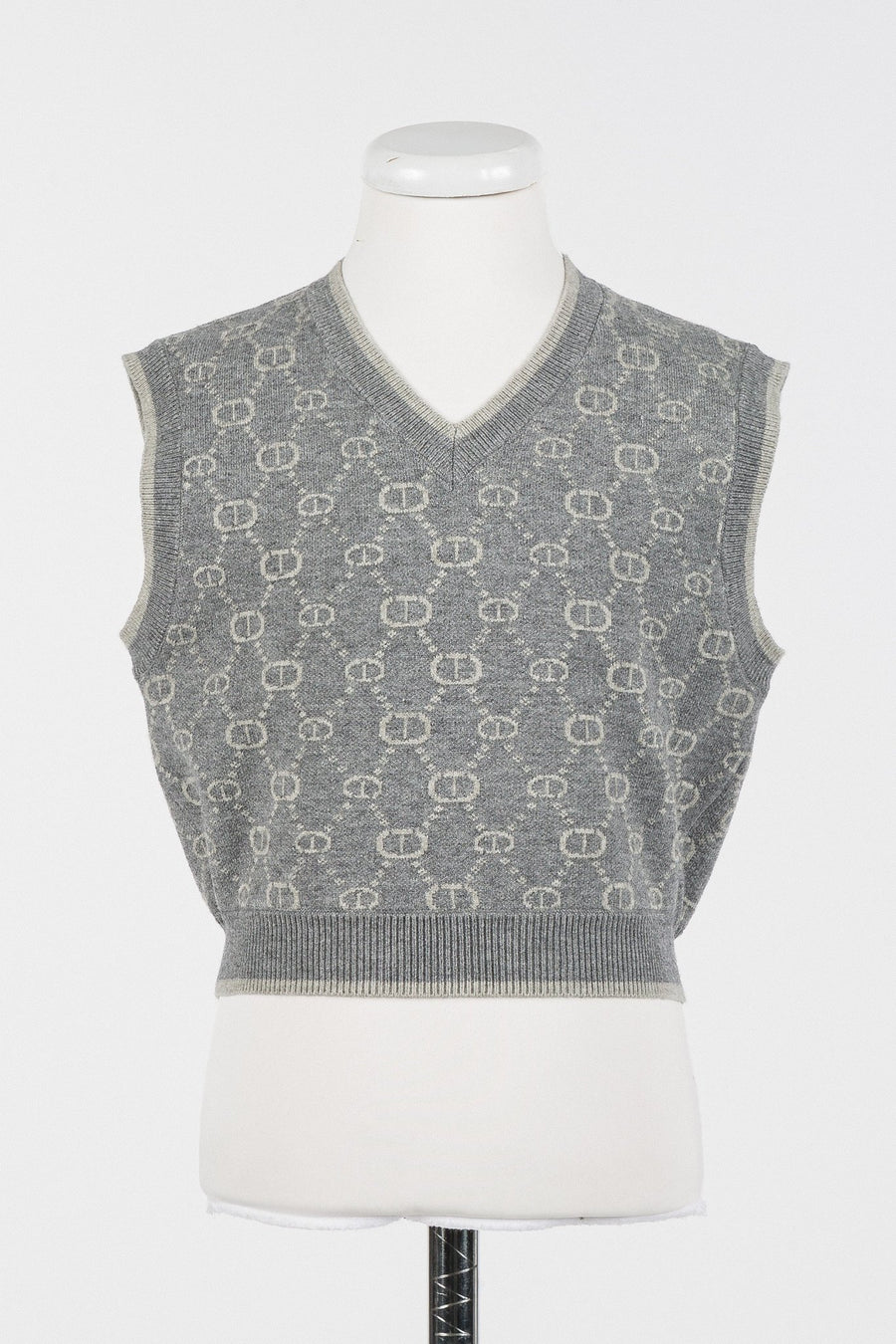 Short Knit Vest - Grey - Posh New York