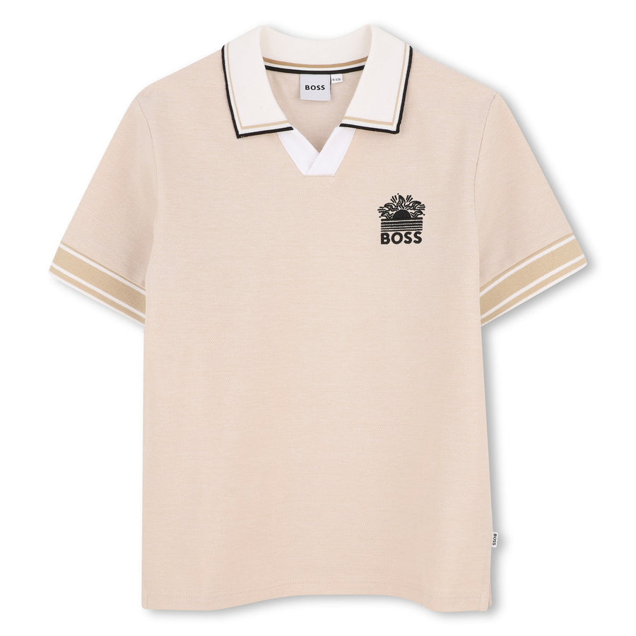 Short Sleeved Polo Shirt In Cotton - 249 Stone - Posh New York