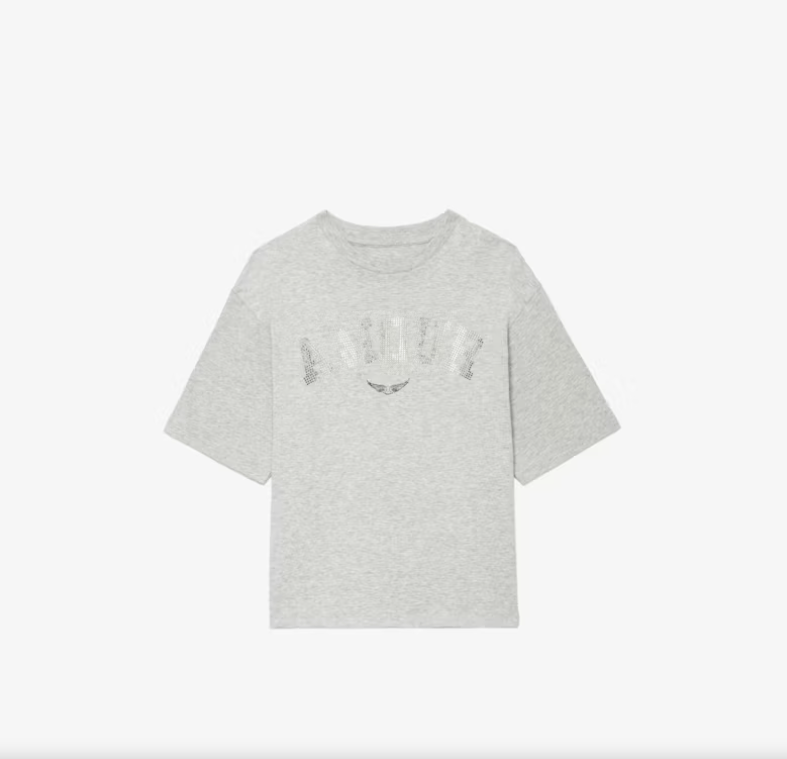 Short Sleeves T-Shirt - Light Grey Marl - Posh New York