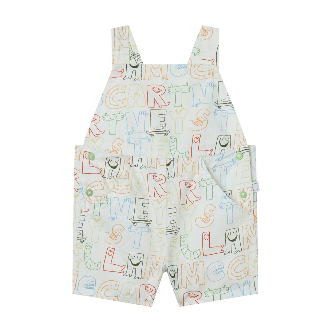 Skater Stella Lettering Dungaree - White - Posh New York