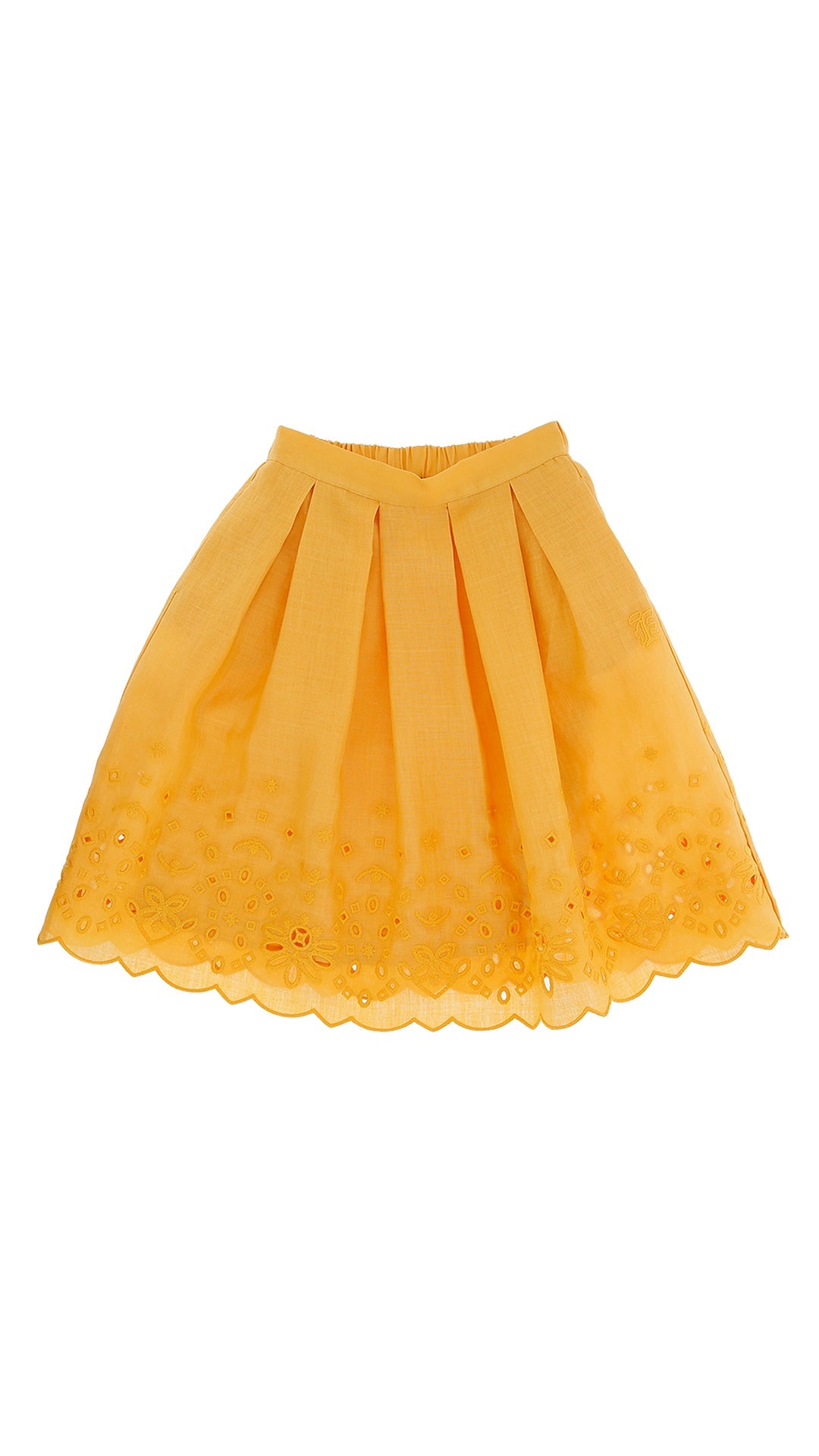 Skirt with Embroidery San Gallo - Mandarin Orange - Posh New York