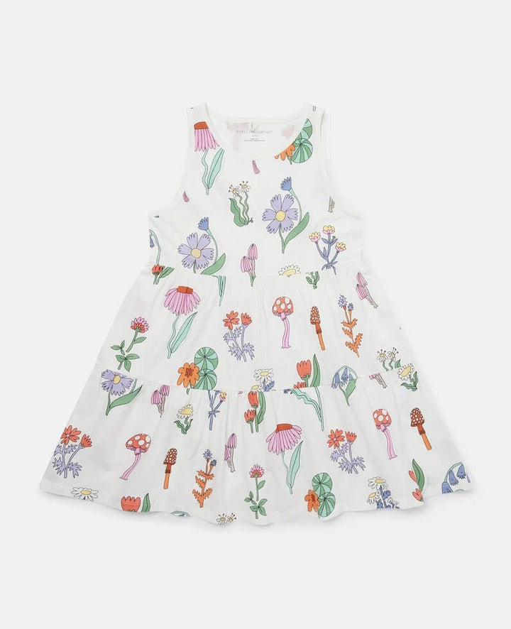 Sleeveless Fairy Floral Print Dress - White - Posh New York