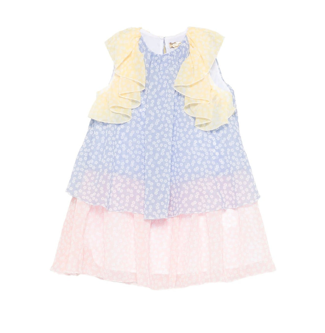 Slvls Floral Chiffon Dress - 99MC Blue - Posh New York