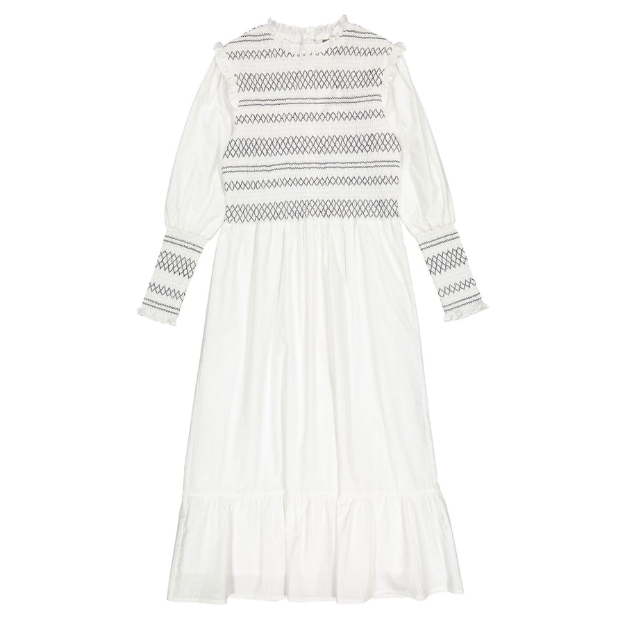 Smock Dress - White and Black - Posh New York