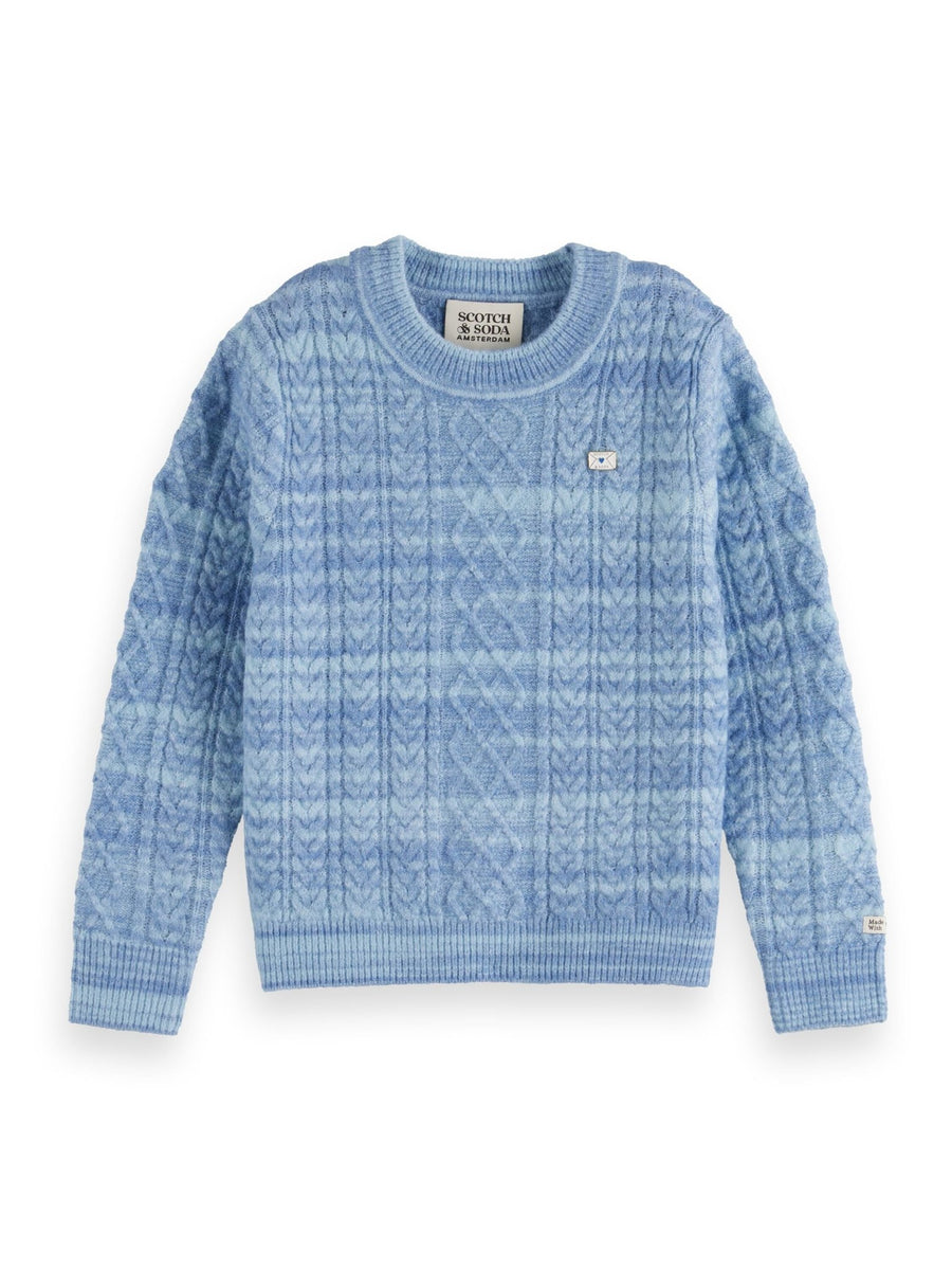 Space Dyed Cable Knit - Pcfc Blue - Posh New York