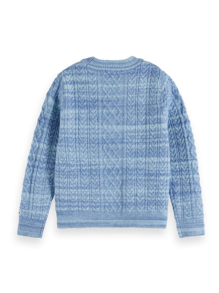 Space Dyed Cable Knit - Pcfc Blue - Posh New York