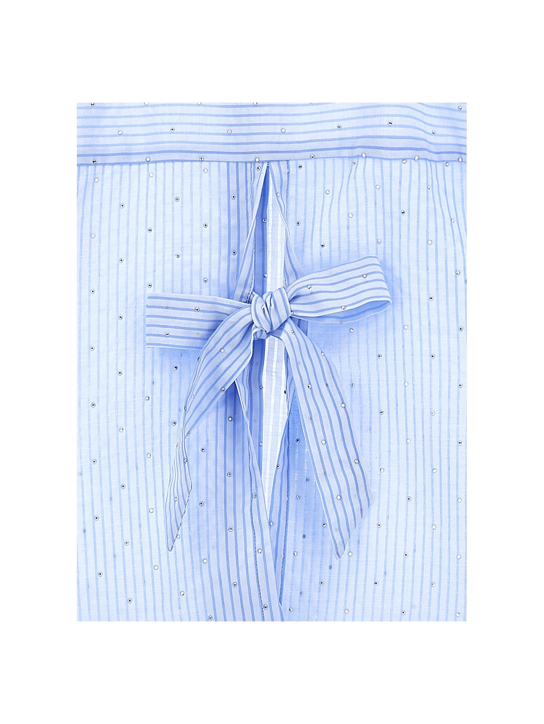 SS Boxy Button Up Shirt With Allover Stones - 0058 Blue - Posh New York