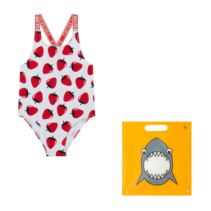 Strawberries Swimsuit - White - Posh New York