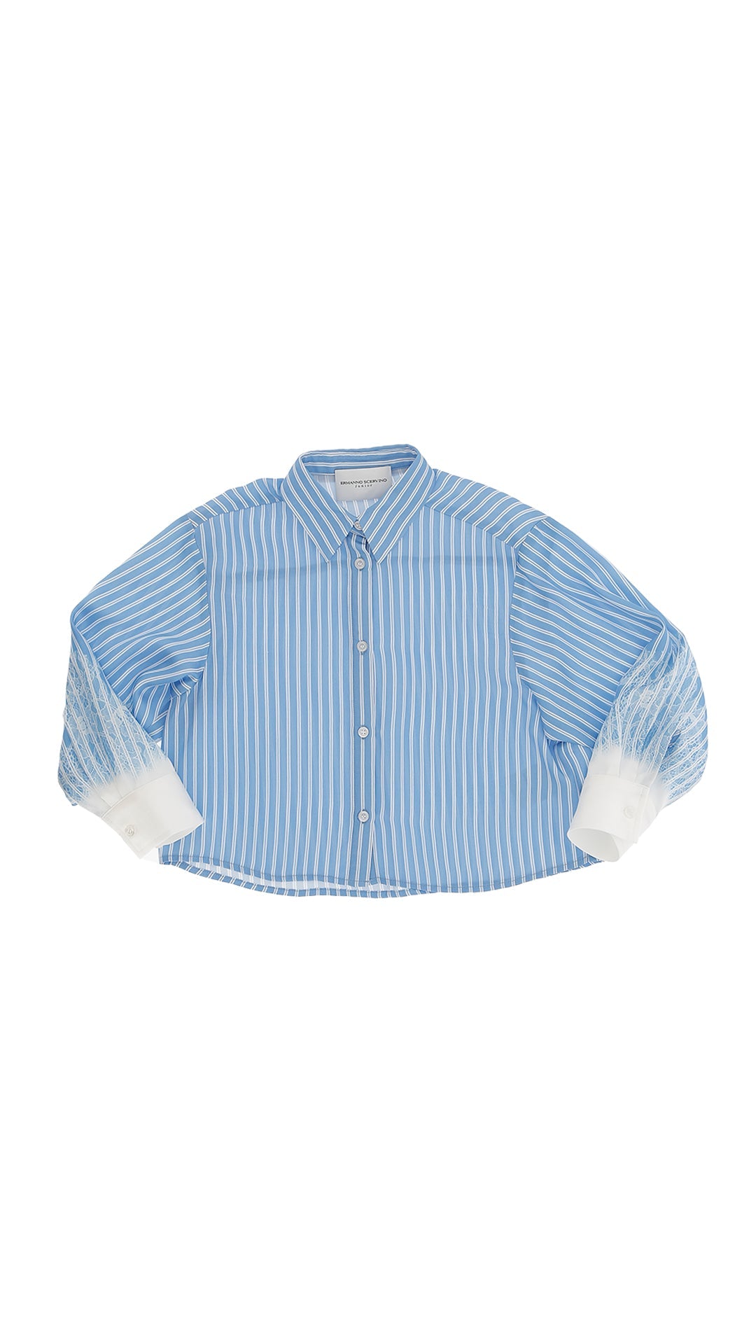 Stripe Blouse Satin - White/Blue - Posh New York