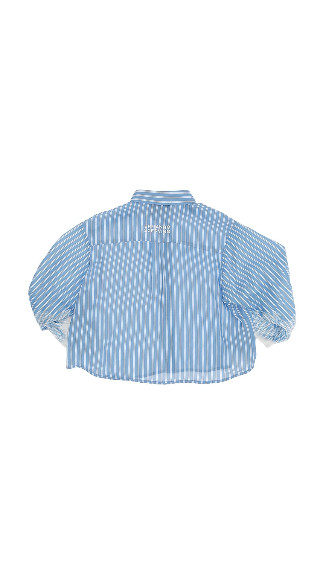 Stripe Blouse Satin - White/Blue - Posh New York