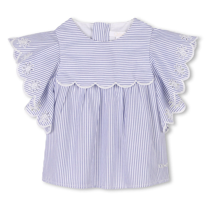 Striped Blouse - White Blue - Posh New York