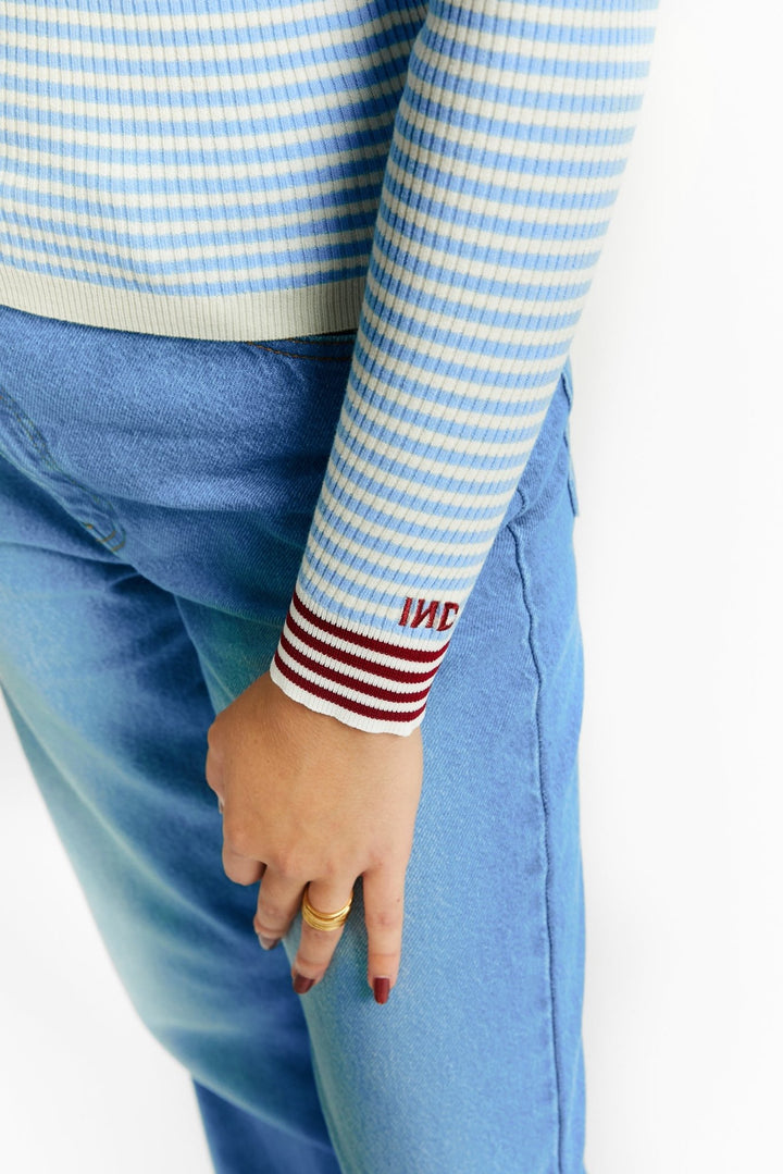 Striped Pullover Long Sleeves - Blue - Posh New York