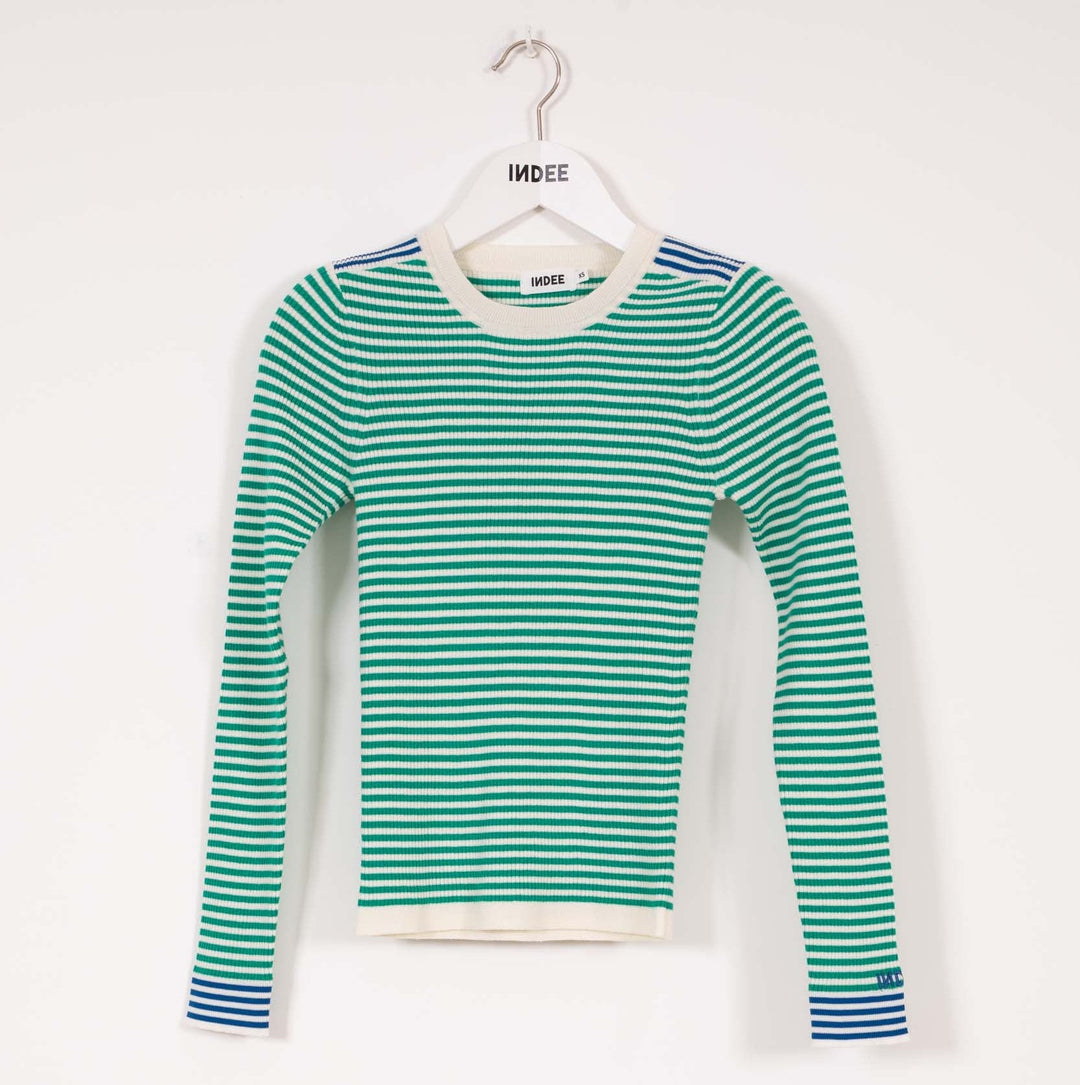 Striped Pullover Long Sleeves - Green - Posh New York