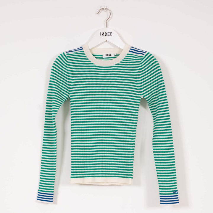 Striped Pullover Long Sleeves - Green - Posh New York