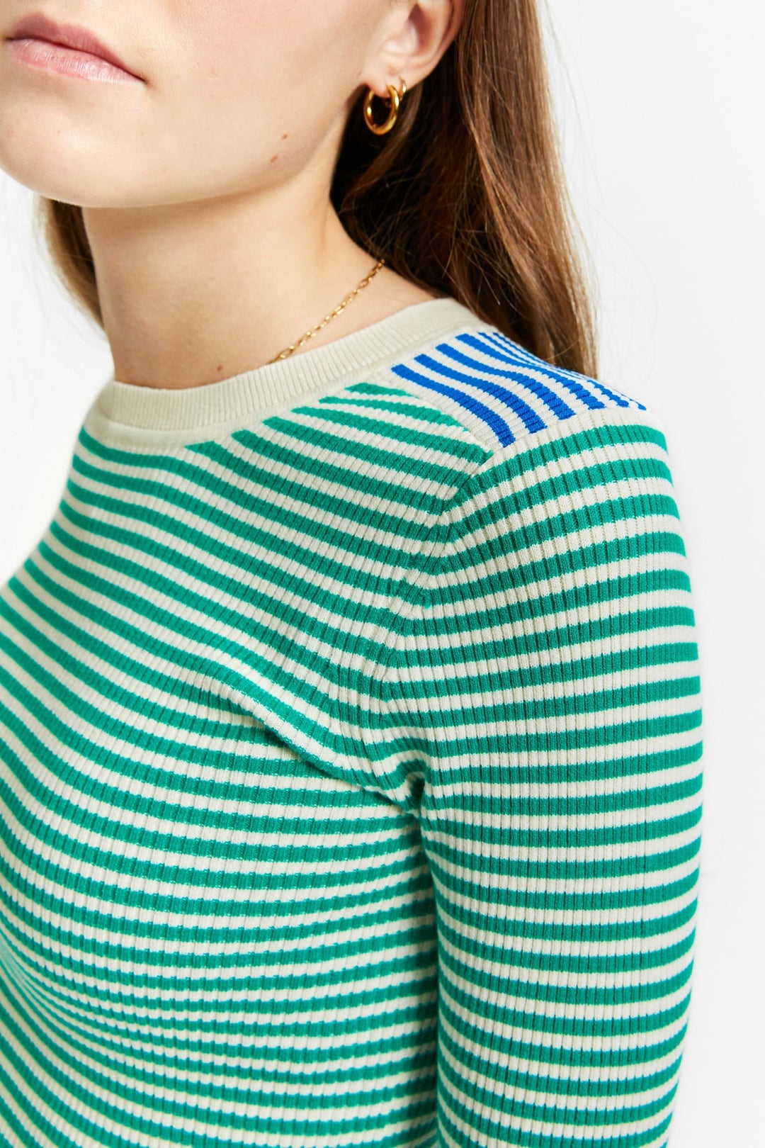 Striped Pullover Long Sleeves - Green - Posh New York