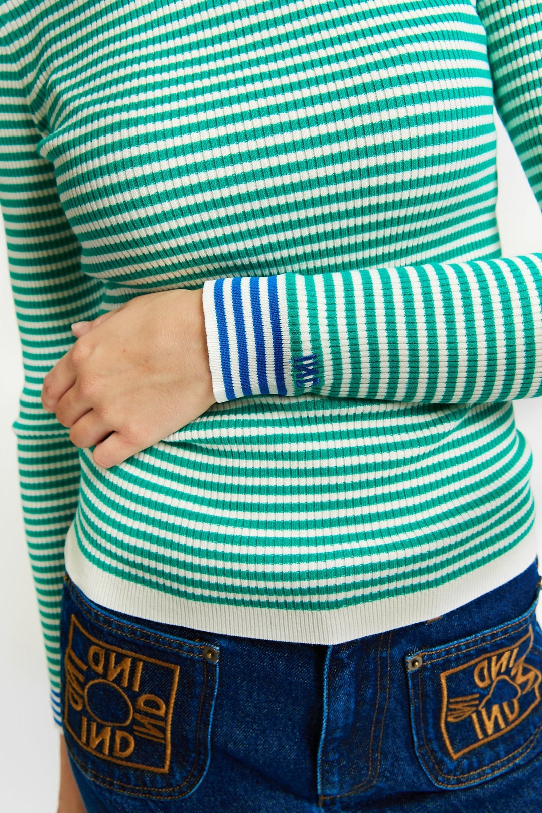 Striped Pullover Long Sleeves - Green - Posh New York