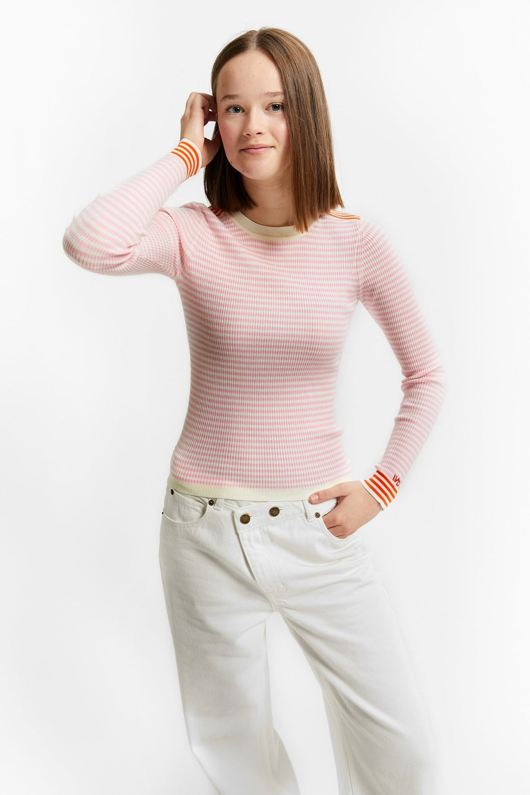 Striped Pullover Long Sleeves - Pink - Posh New York