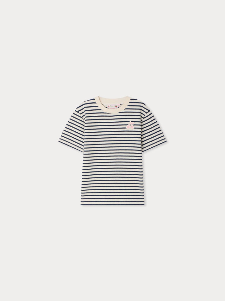 Striped Tee With A Cherry - Indigo 274 - Posh New York
