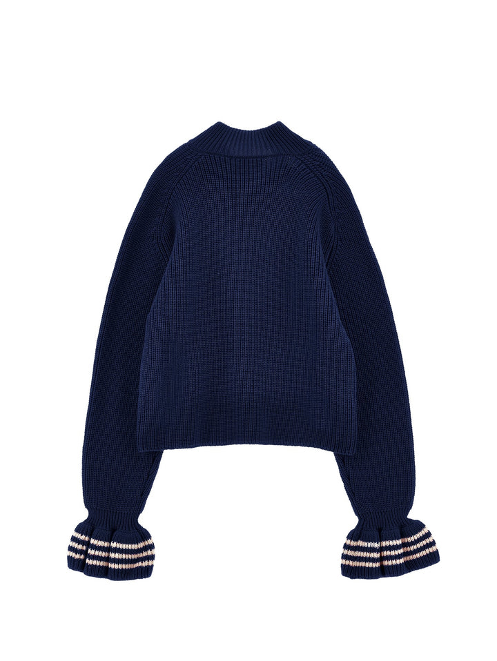 Sweater W Bow - Blue - Posh New York