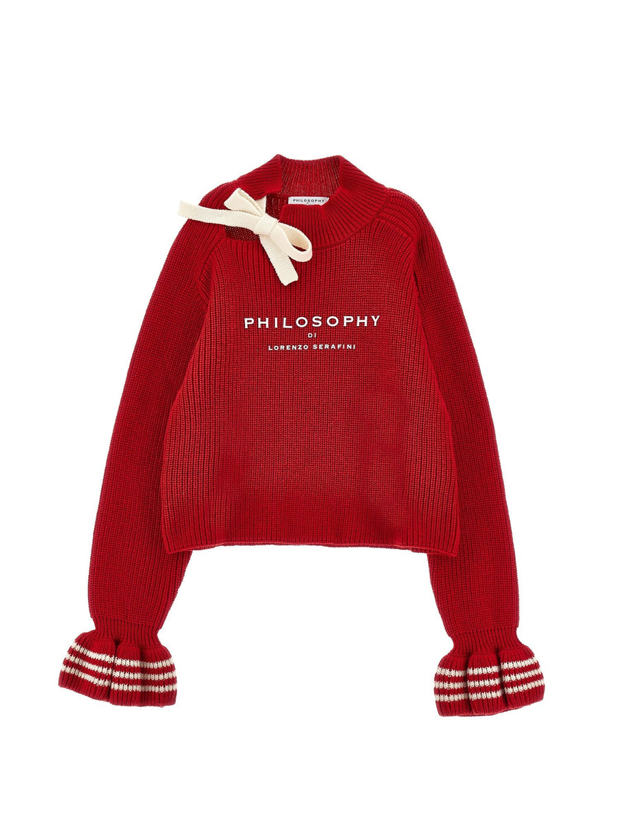 Sweater W Bow - Red - Posh New York