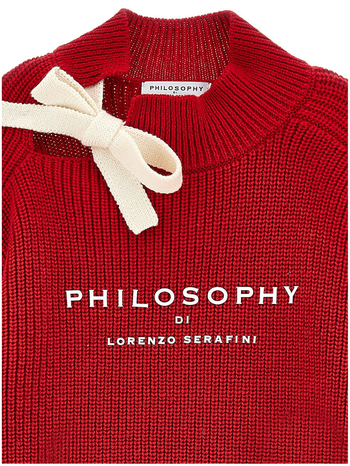 Sweater W Bow - Red - Posh New York