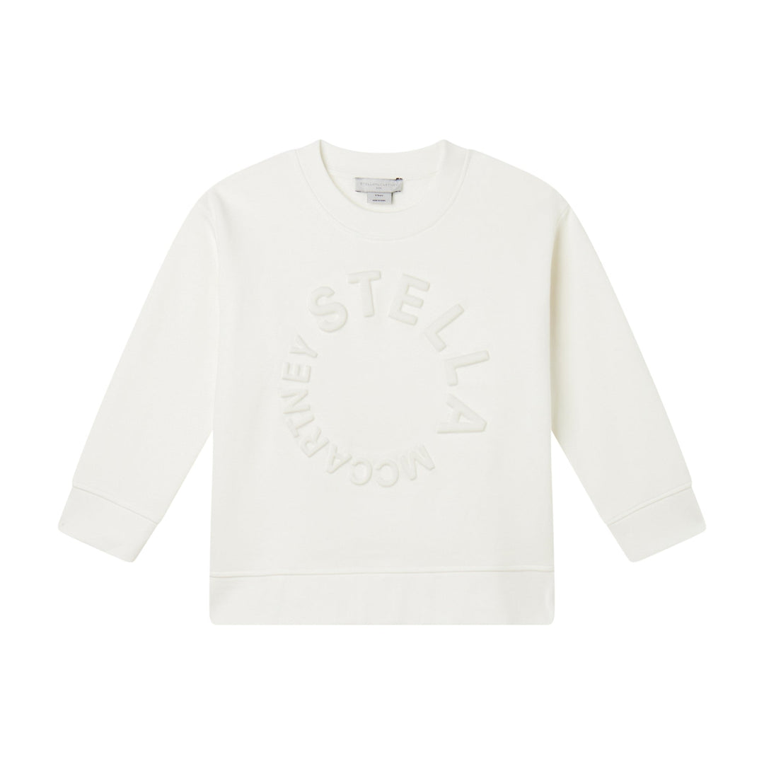Sweatshirt With Embossed Logo - White - Posh New York