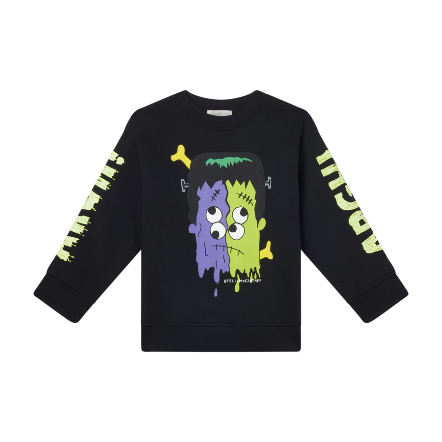 Sweatshirt With Monster Head Print - 930 Black - Posh New York