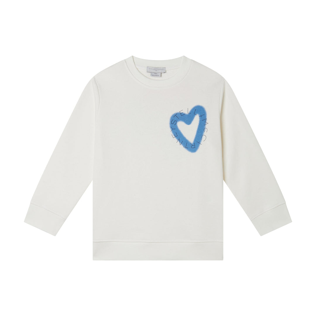 Sweatshirt with Spray Hearts - White - Posh New York