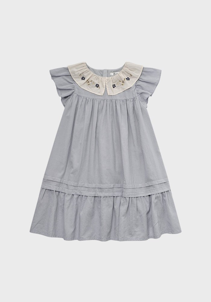 Sweet Blue Dress With Collar - Blue - Posh New York