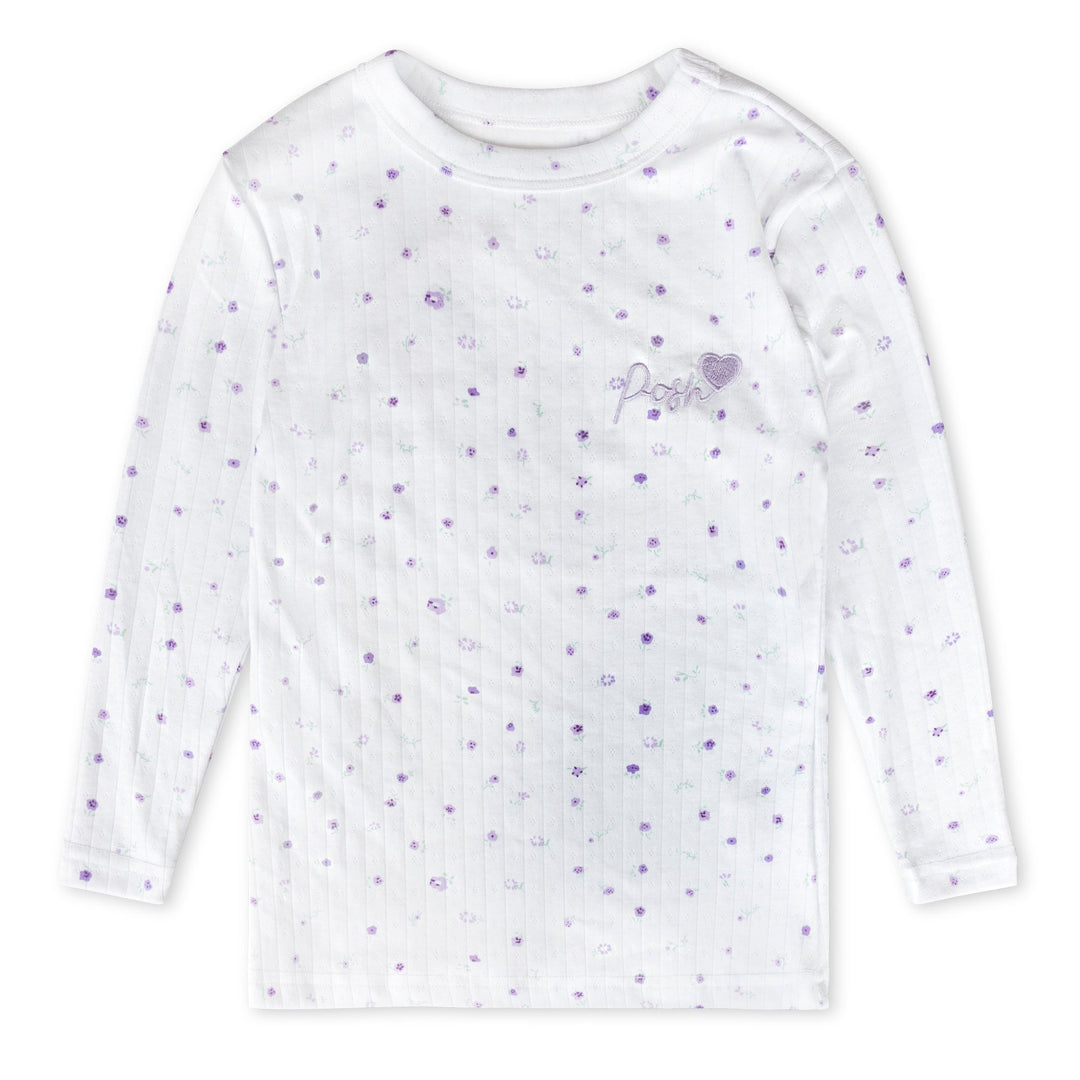 T-Shirt Floral - White Purple - Posh New York
