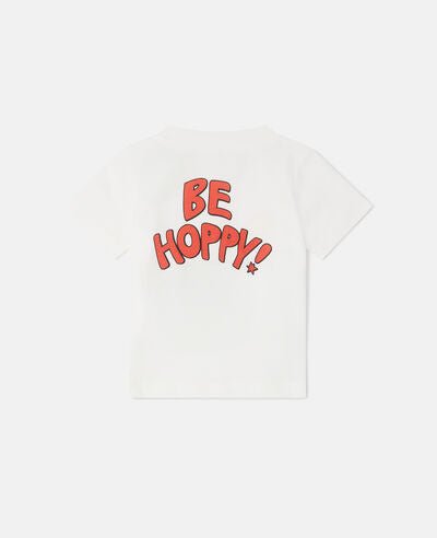 T-Shirt with Be Hoppy Bunny - White - Posh New York