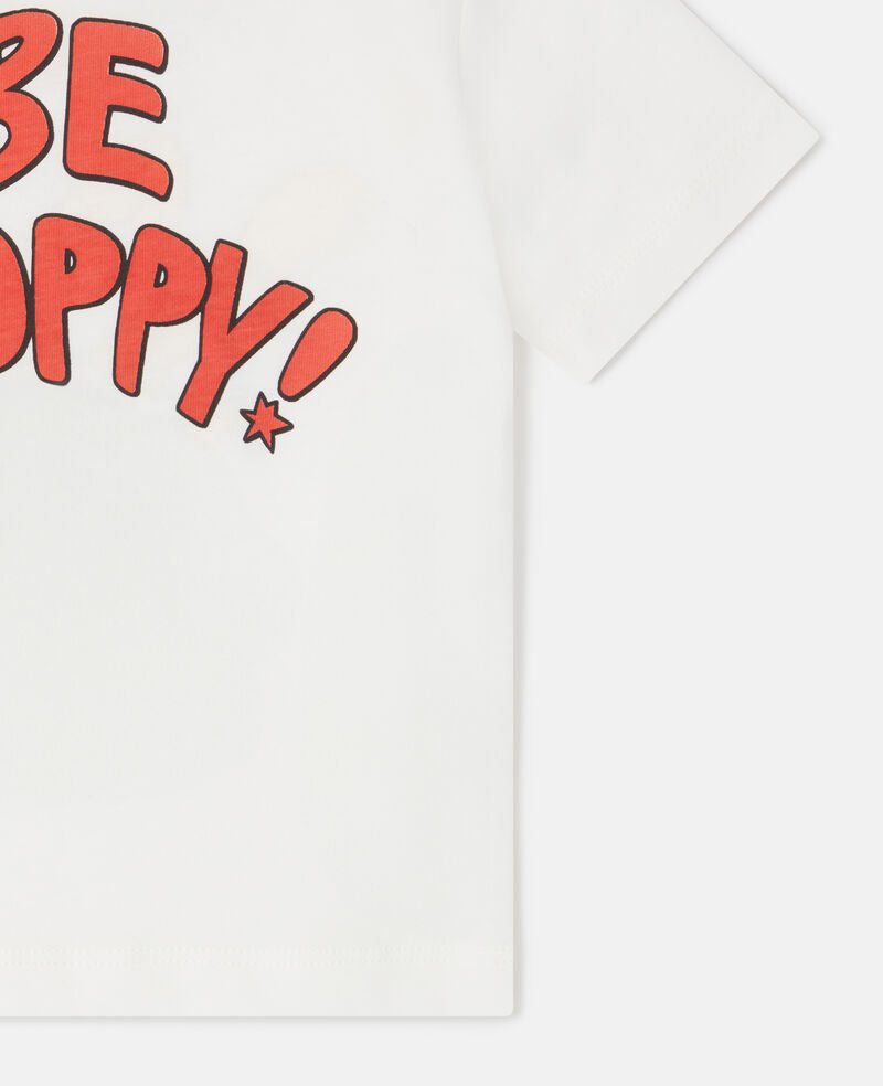 T-Shirt with Be Hoppy Bunny - White - Posh New York