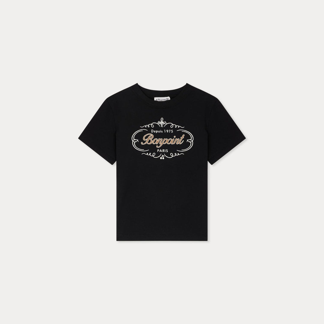 T-Shirt With Bonpoint Logo - Faux Noir 199A - Posh New York