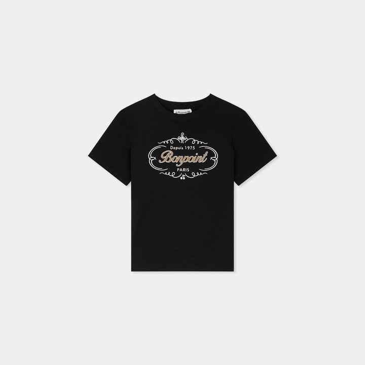 T-Shirt With Bonpoint Logo - Faux Noir 199A - Posh New York