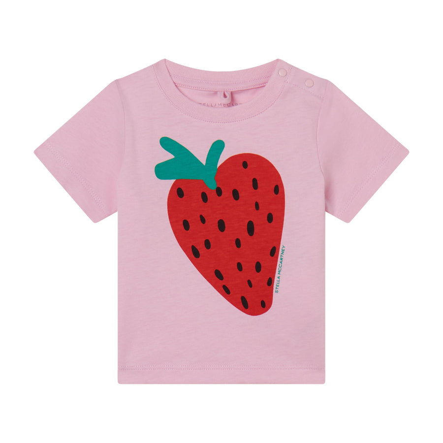 T-Shirt with Strawberry Print - Pink - Posh New York