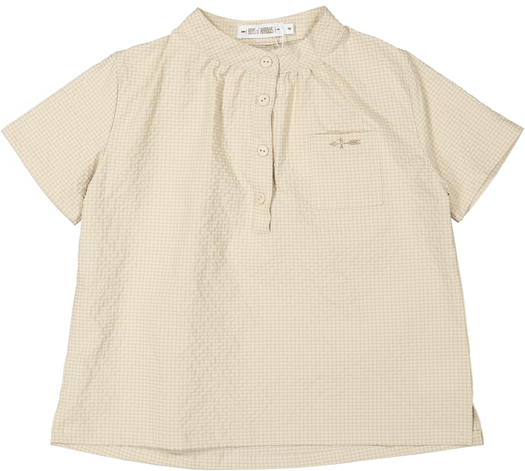 Tan Checked Tunic - Tan - Posh New York