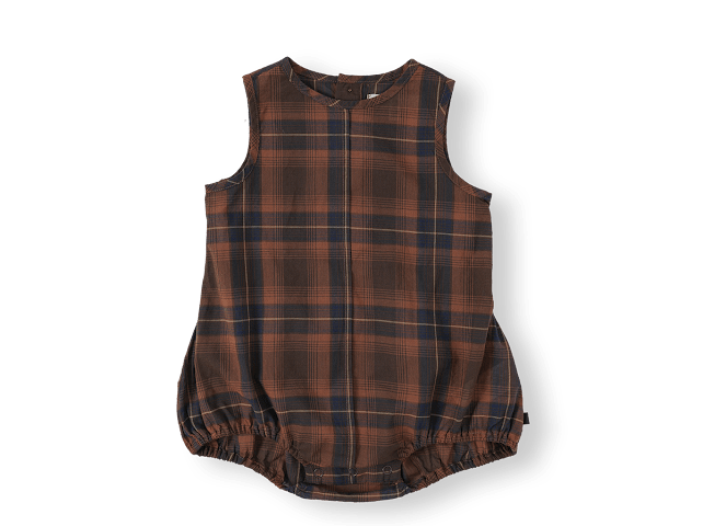 Ted Check Romper - Brown - Posh New York