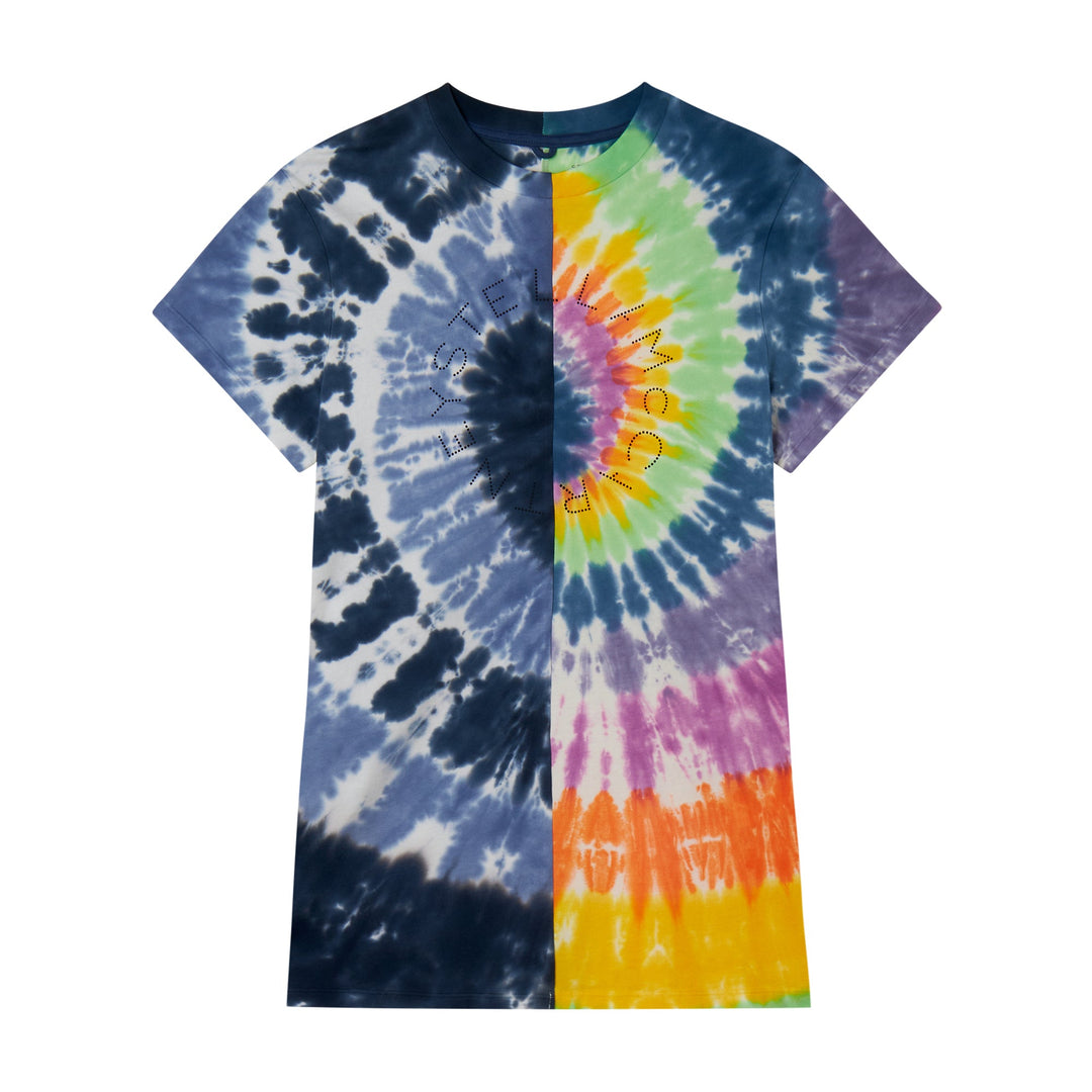 Tie Dye Dress with Logo Disk Print - Multi - Posh New York