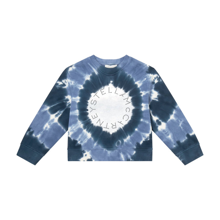 Tie Dye Sweatshirt with Logo Disk - Blue - Posh New York