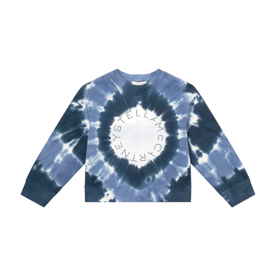 Tie Dye Sweatshirt with Logo Disk - Blue - Posh New York