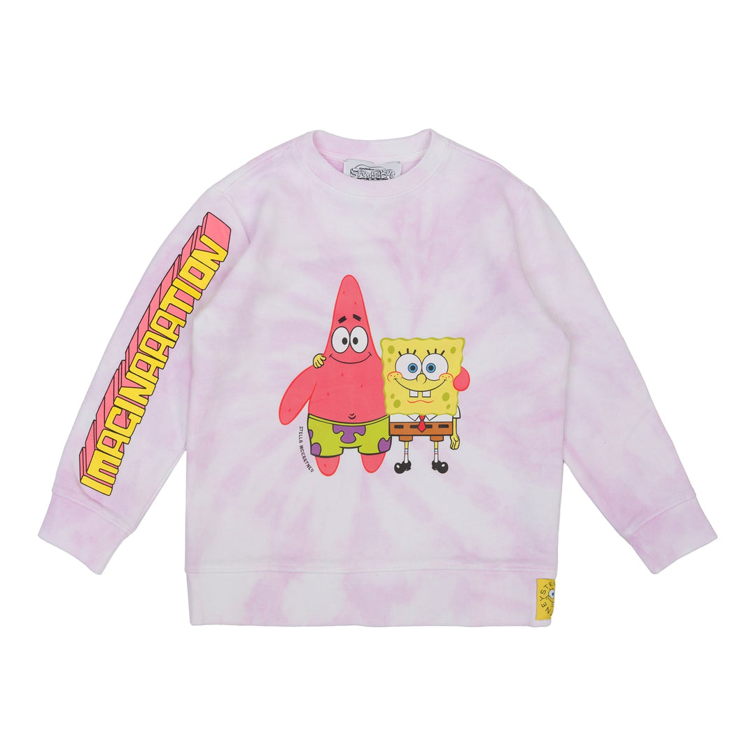 Tie Dye Sweatshirt with Spongebob and Patrick - Lavendar - Posh New York