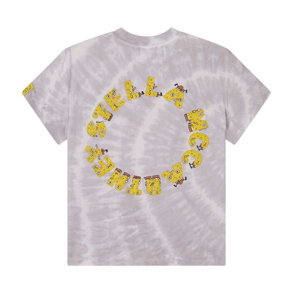 Tie Dye T-Shirt with Surfing Spongebob Logo - Multi - Posh New York