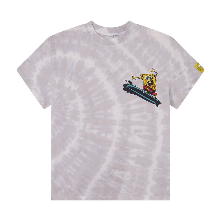 Tie Dye T-Shirt with Surfing Spongebob Logo - Multi - Posh New York