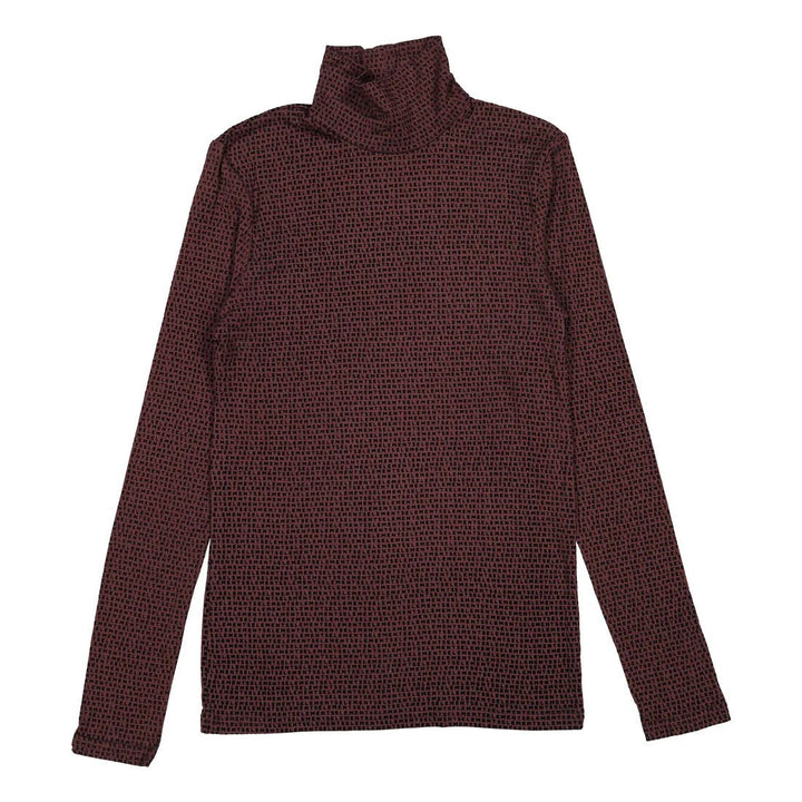 Umber Velvet Logo Turtleneck - Umber - Posh New York