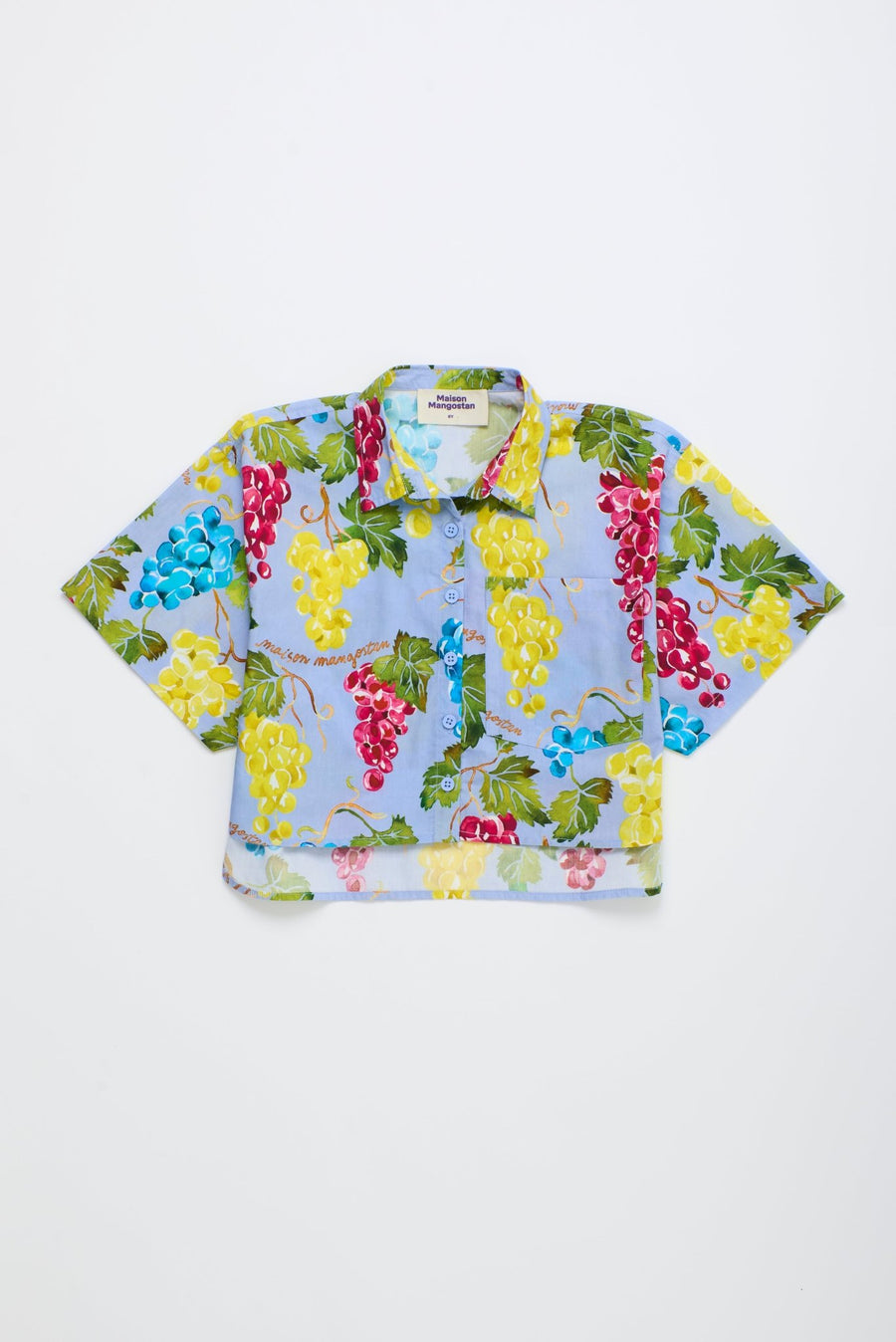 Uvas Cropped Shirt - Blue - Posh New York