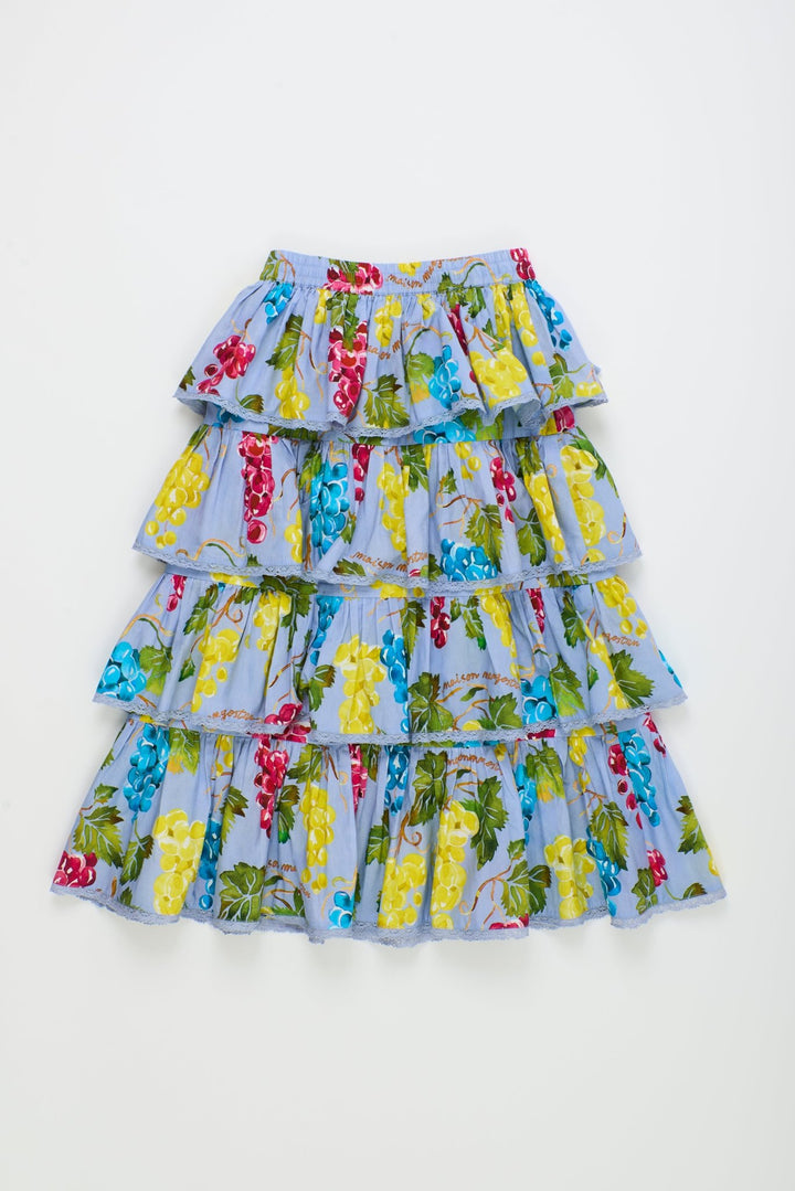 Uvas Ruffle Skirt - Blue - Posh New York