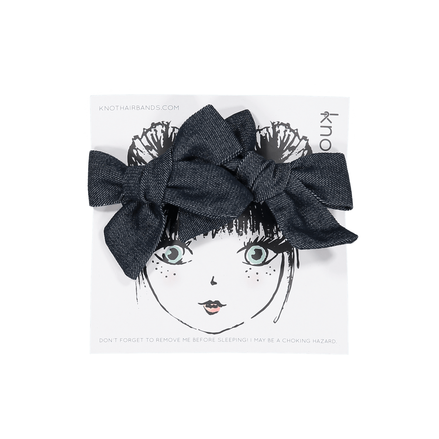 Vintage Denim Bow Set - Dark Wash - Posh New York