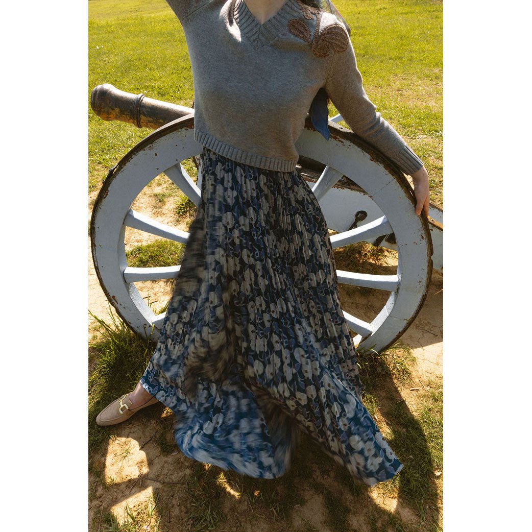 Violet/Grey Floral Slip Dress - Violet/Grey - Posh New York